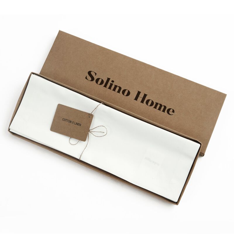 Solino Home Dru &ndash; Cotton Linen Plain Placemats &ndash; Set of 4, 14 x 19 in, Machine Washable, Holiday and Everyday Dining