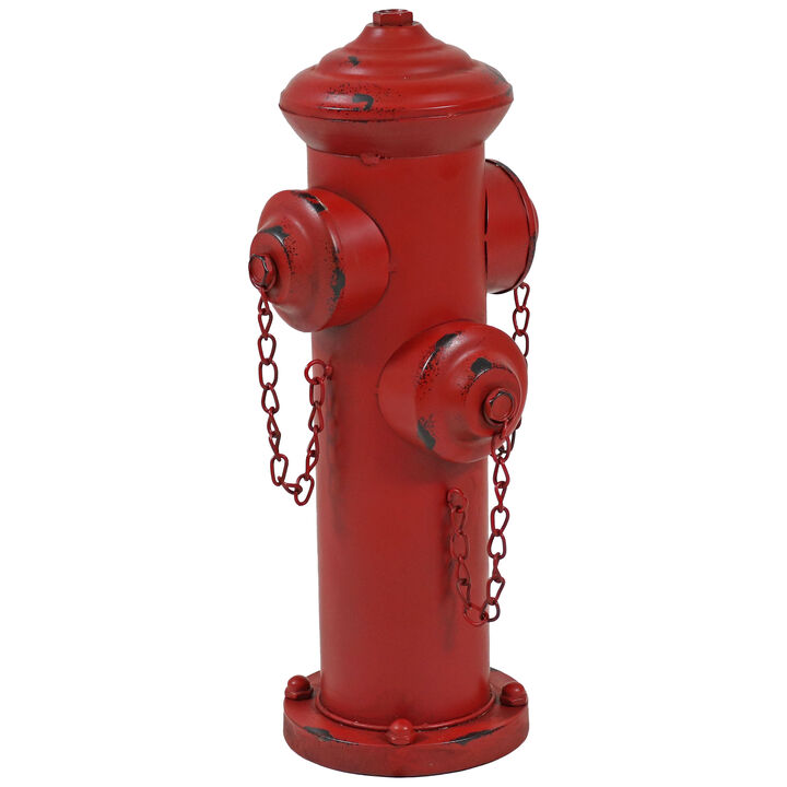 Sunnydaze Fire Hydrant Metal Outdoor Statue - 14 in