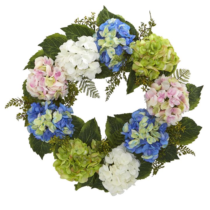Hivvago 24" Hydrangea Wreath - Multi