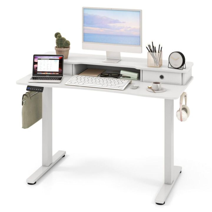 Hivvago 48 Inch x 24 Inch Height Adjustable Electric Standing Desk with 2 Drawers
