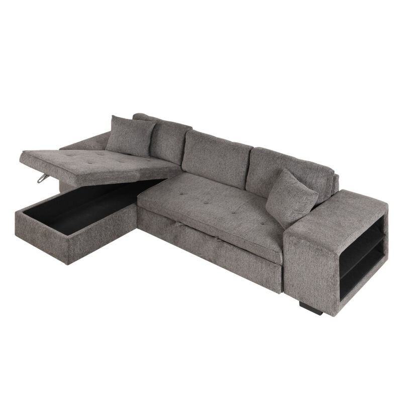 Titkos Linen L‑Shape Reversible Sectional Sleeper Sofa image number 7