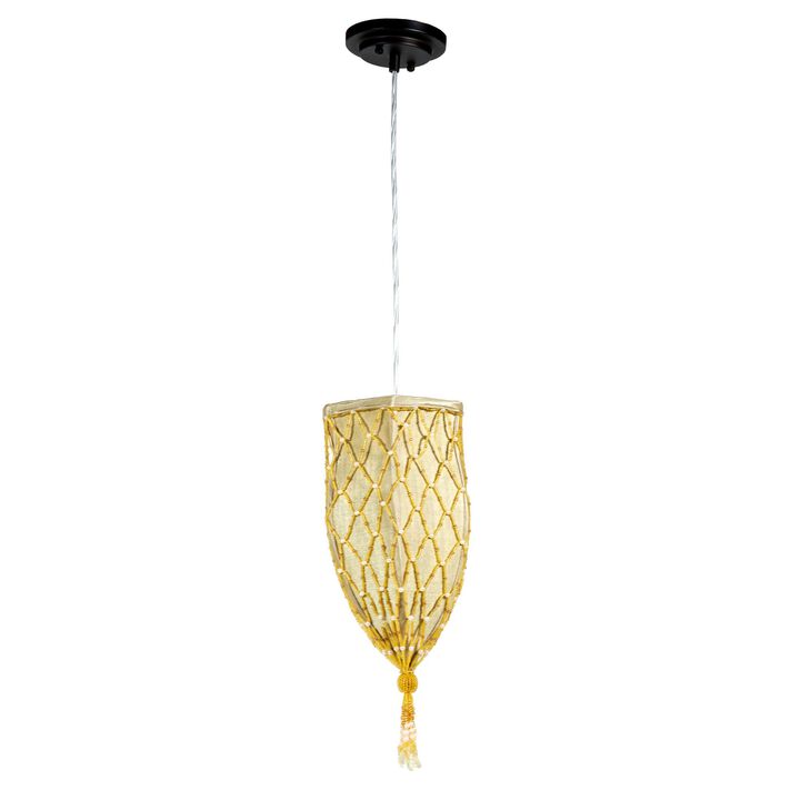 88" Gold and Black Pendant Ceiling Light Fixture
