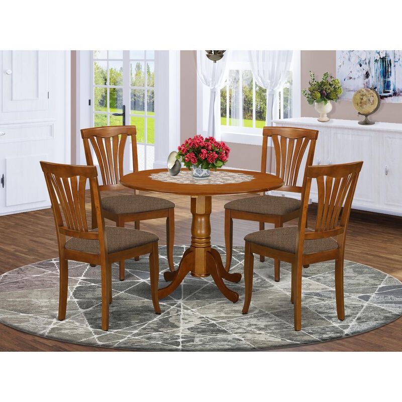 5 Pc small Kitchen Table set-round Table and 4 Kitchen Dining Chairs