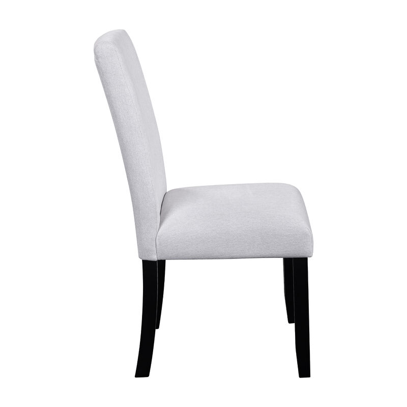 Whisen 4-Piece 23inch Upholstered Dining Chairs, Solid Rubber Wood Linen Mid-Century Modern for Kitchen Dining Room image number 4