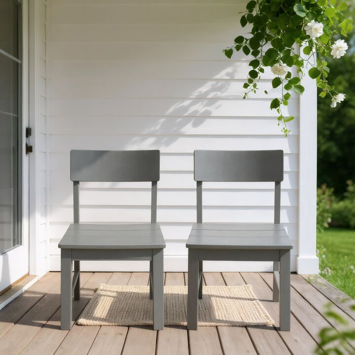 WOW PIONEER Outdoor Living Collection Dining Side Chairs 2 Pack All Weather HDPE Indoor Outdoor Patio Garden Seating