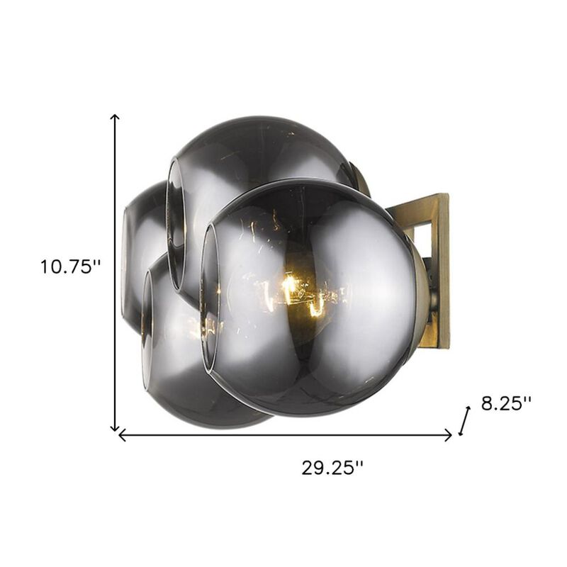 Hivvago Lunette 4-Light Aged Brass Sconce