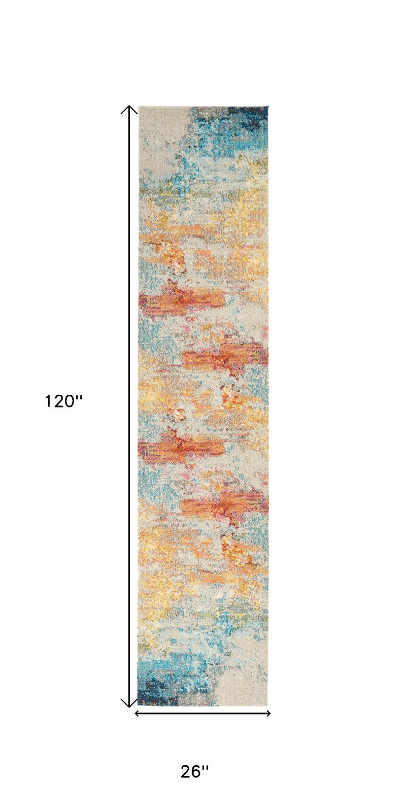 HomeRoots Abstract Runner Rug image number 2