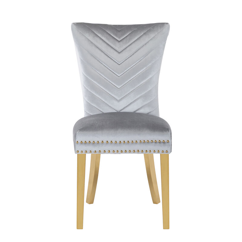 Eva 2 Piece Dining Chairs Finished with Velvet Fabric