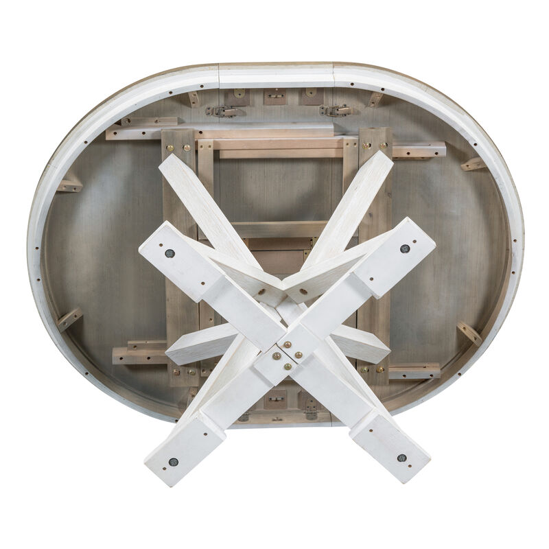 Merax 5-Piece Retro Dining Table Set with 4 Chairs image number 8