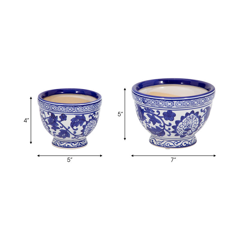 Blu Stone Chinoiserie Planters