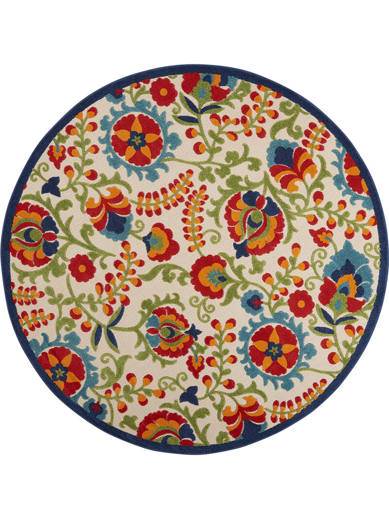 Aloha ALH17 Multicolor 5'3" x Round Rug