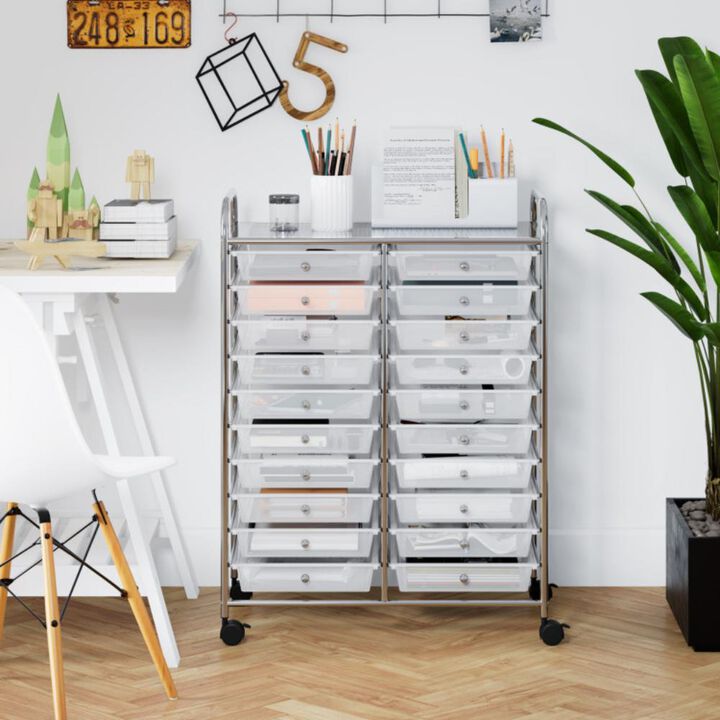 Hivvago 20 Drawers Rolling Storage Cart Studio Organizer