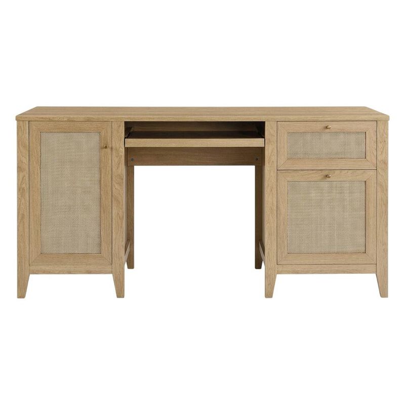 Black Office Desk with Spacious Work Surface and Modern Design image number 1