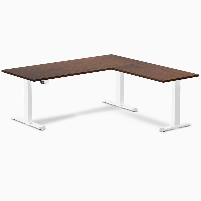 Desky Rubberwood L-Shape Sit Stand Desk image number 0