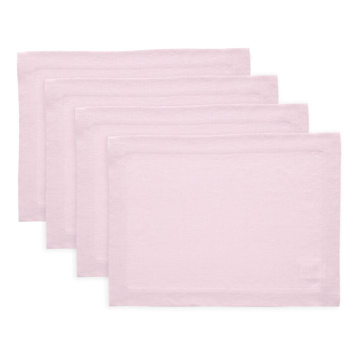 Solino Home 100% Pure Linen Placemats 14 x 19 Inch Set of 4 - Sonoma