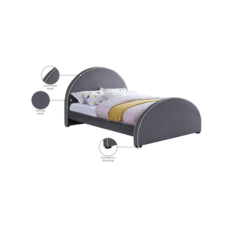 Meridian Furniture Brody Grey Velvet Queen Bed