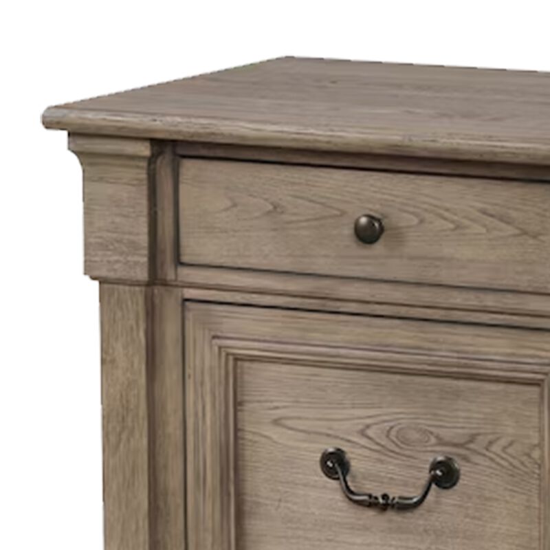 Queen Bedroom Set, Gray, Dark Bronze Wood, 2 Piece Set with Nightstand image number 6