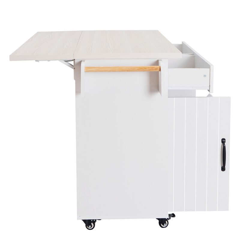 Merax Rolling Kitchen Island on Wheels with Adjustable Shelf