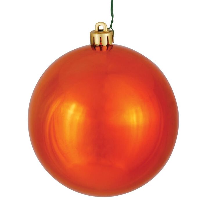 Vickerman 34937-4" Burnished Orange Shiny Ball Christmas Tree Ornament (6 pack) (N591018DSV)
