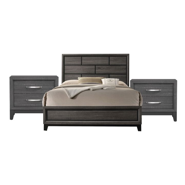 Bedroom Set, Wood, 3 Piece Set with 2 Nightstands