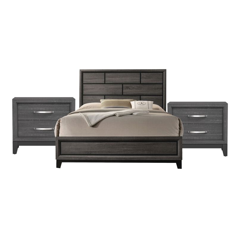 Bedroom Set, Wood, 3 Piece Set with 2 Nightstands image number 0