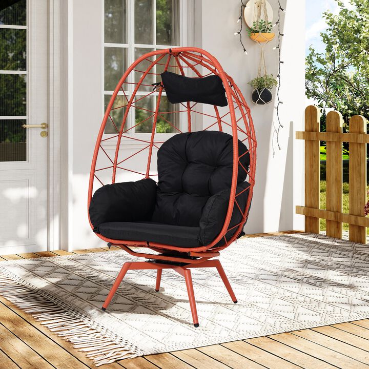 Hivvago Wicker Patio Egg Chair with Thick Cushions