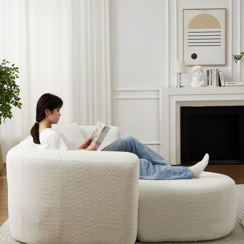 Rorvko Curved Chenille Sectional Sofa image number 5