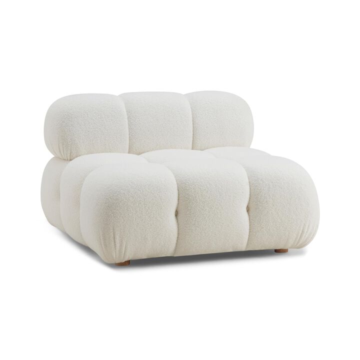 Casafoyer Calliope Cream Vegan Shearling Modular Armless Chair