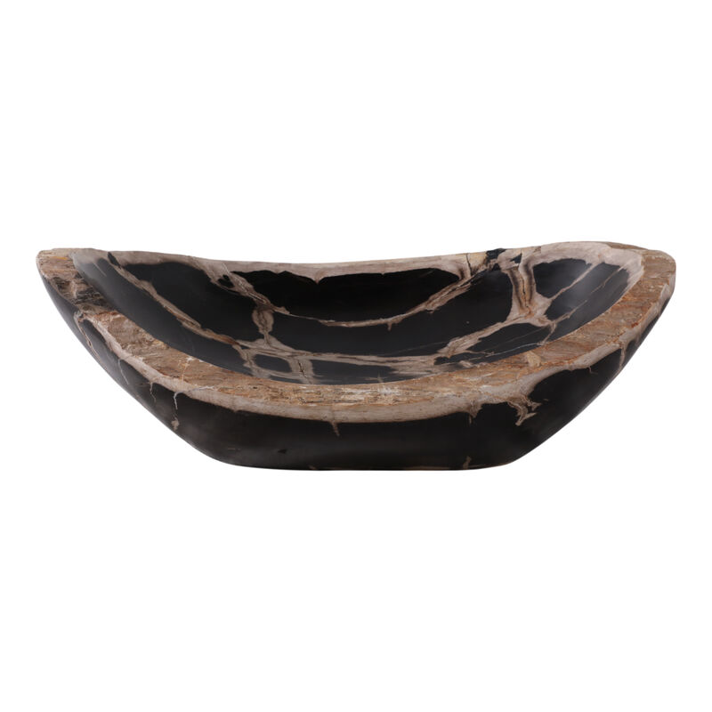 18" Petrified Wood Oval Bowl image number 0