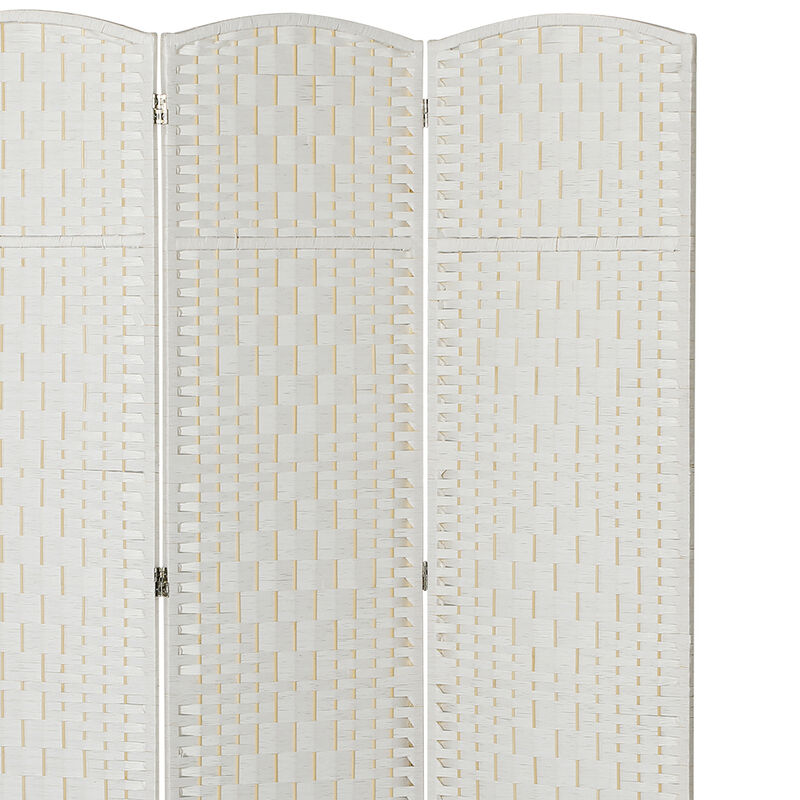 Hivvago Folding Room Divider with 3 Panels and Woven Design image number 7