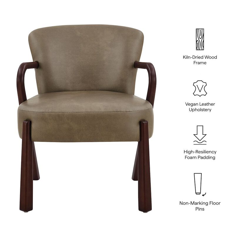 Arden Faux Leather Upholstered Accent Armchair image number 2