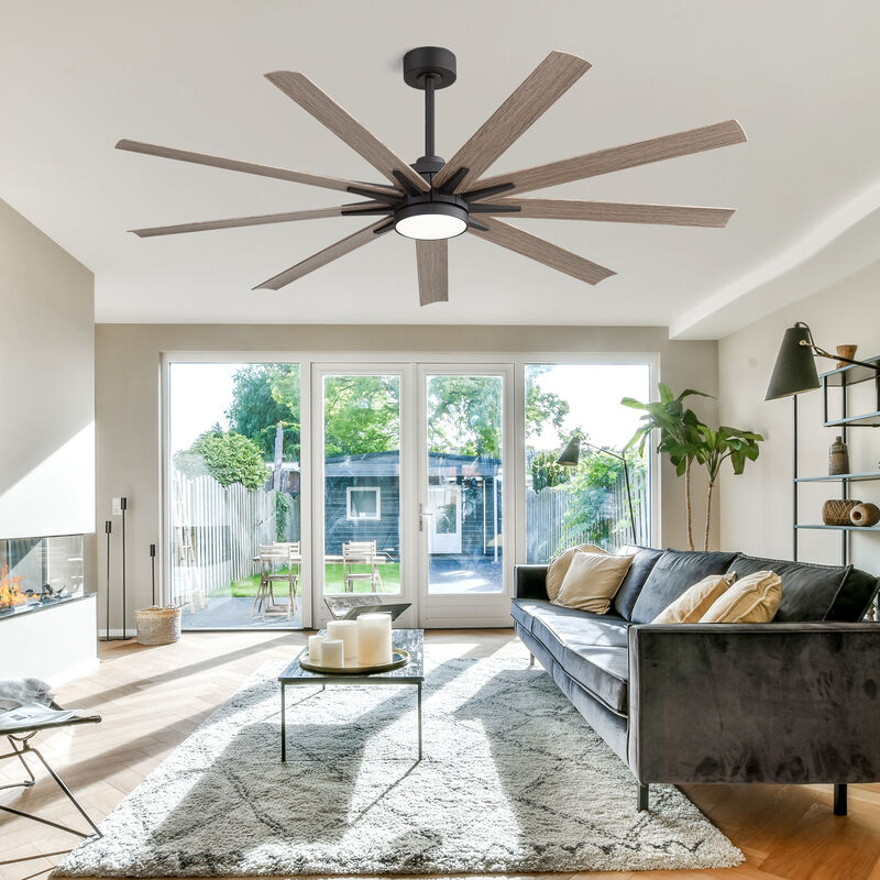Breezary 65" LED Ceiling Fan with Light, DC Motor, 6-Speed Remote, Reversible, Quiet, 9 ABS Blades, 3CCT, Memory Function image number 6