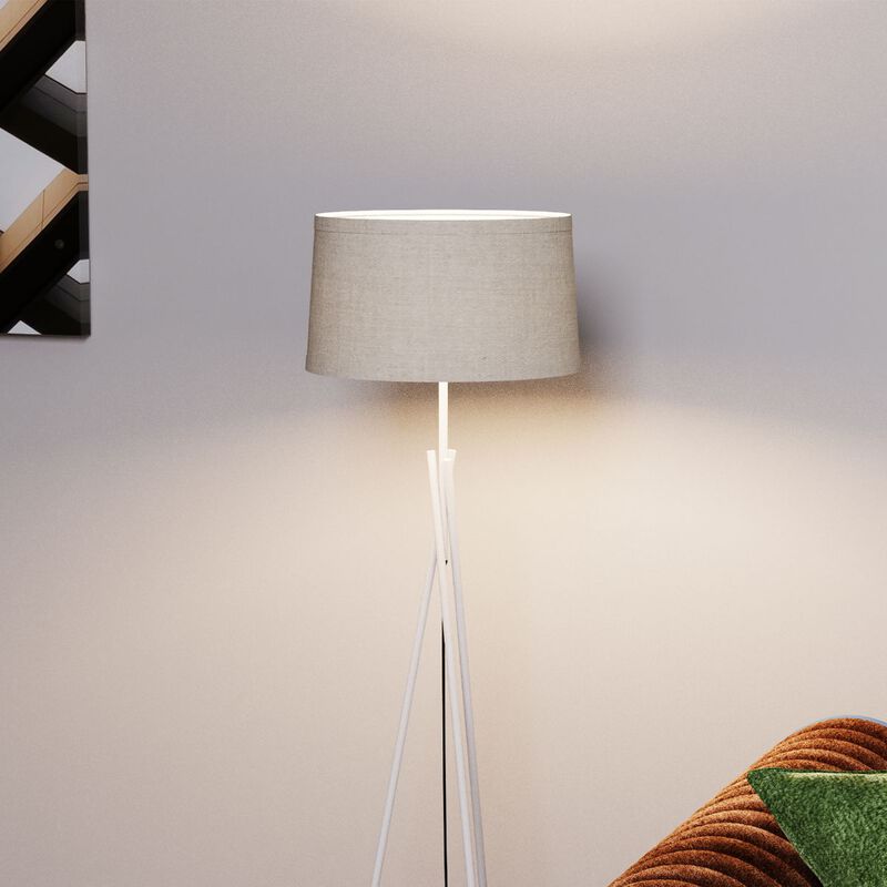 Sleek Crossed Legs 66 in. Floor Lamp with Fabric Shade - E26 Bulb Friendly- Elegant Illumination