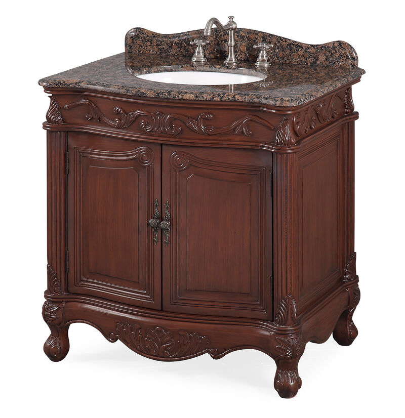32 Inch Classic Style Medium Brown Fiesta Bathroom Sink Vanity image number 1