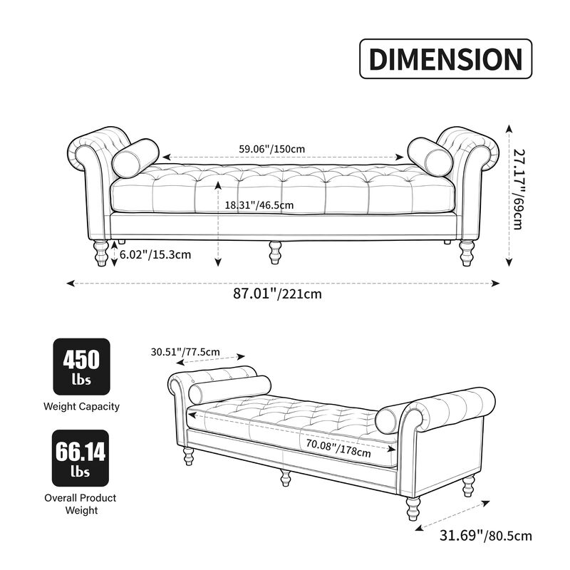 Glonmu Chenille Bench image number 8