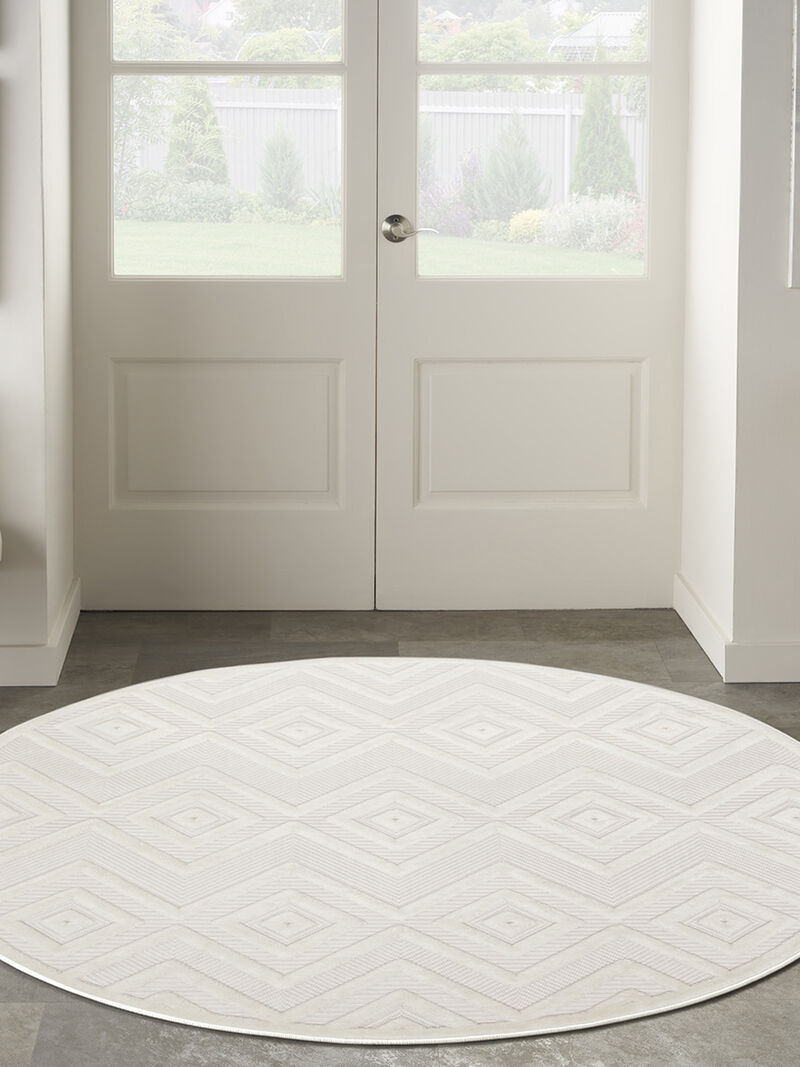 Versatile NRV01 Ivory/White 4' x Round Rug image number 6