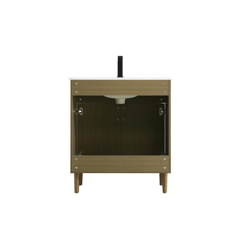 Elegant Kitchen and Bath Chandler 30 Inch Single Bathroom Vanity In Chestnut Brown