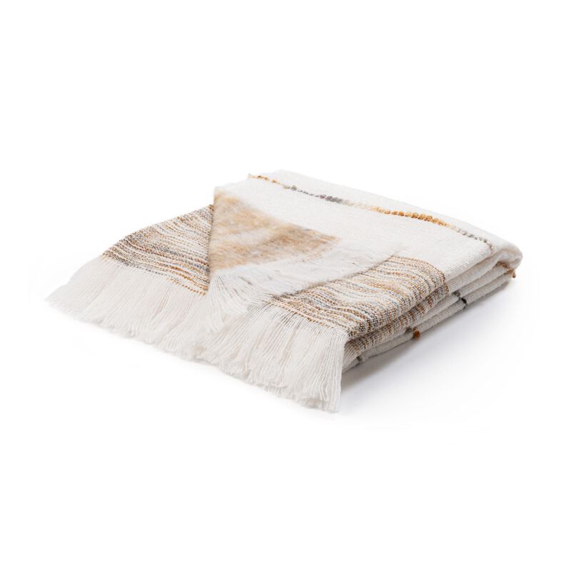 TC Albedo Ivory/Rust 50"x70" Throw