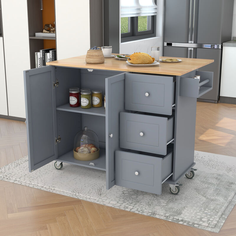 Merax Rolling Mobile Kitchen Island image number 1