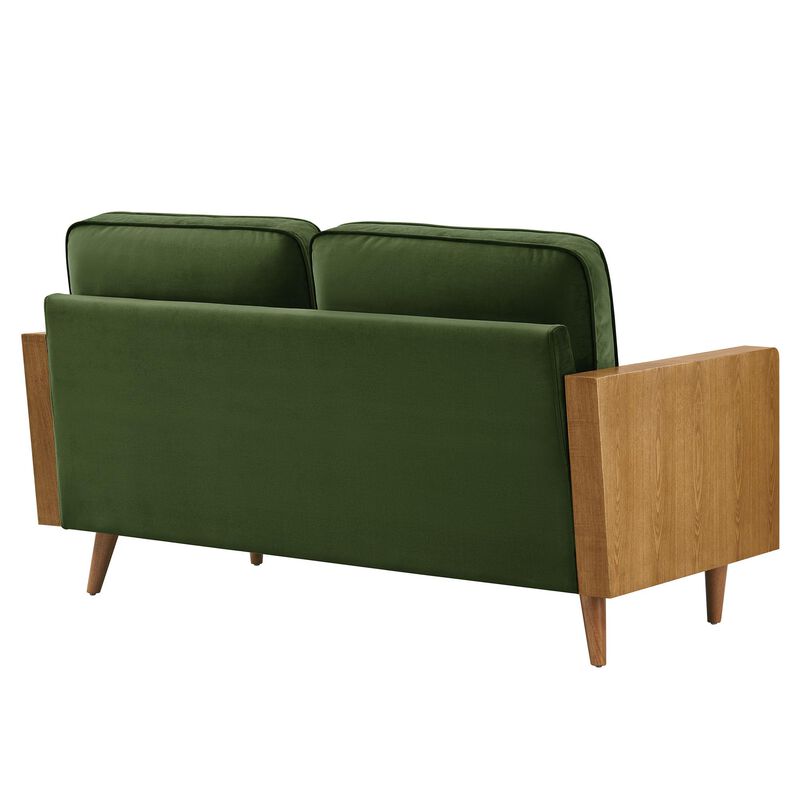 Kellan Loveseat in Walnut Moss Green image number 6