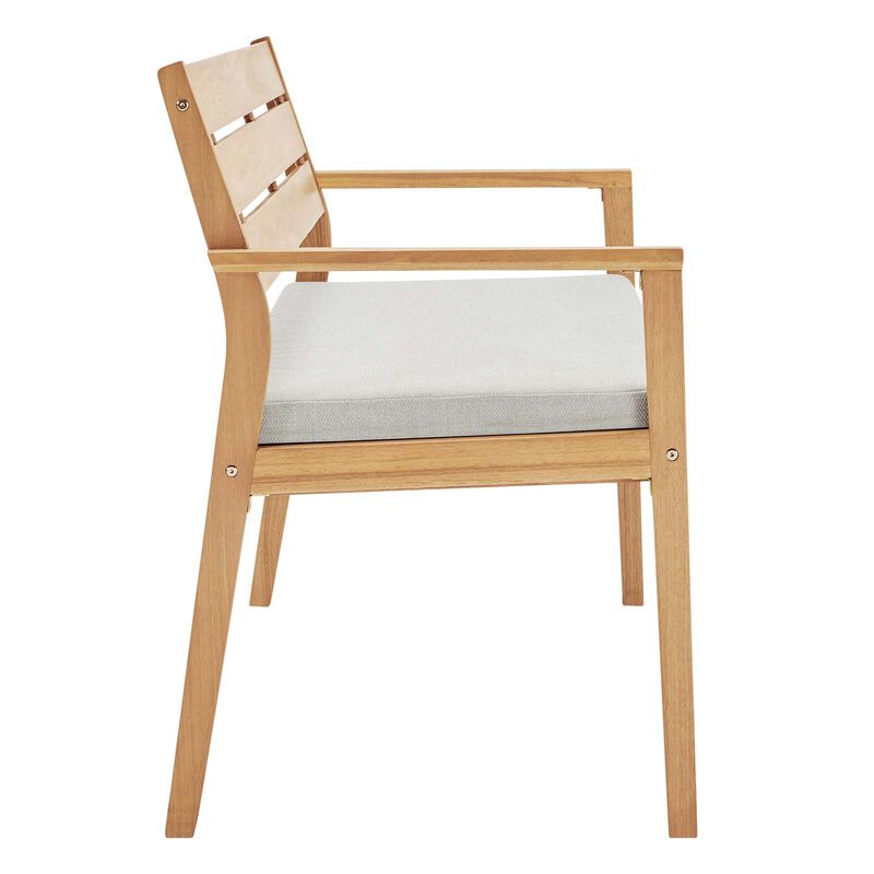 Modway - Viewscape Outdoor Patio Ash Wood Loveseat Natural Taupe