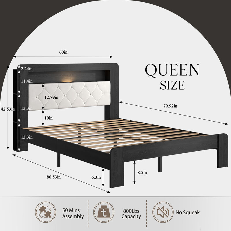 Surp Queen Platform Bed Frame image number 9