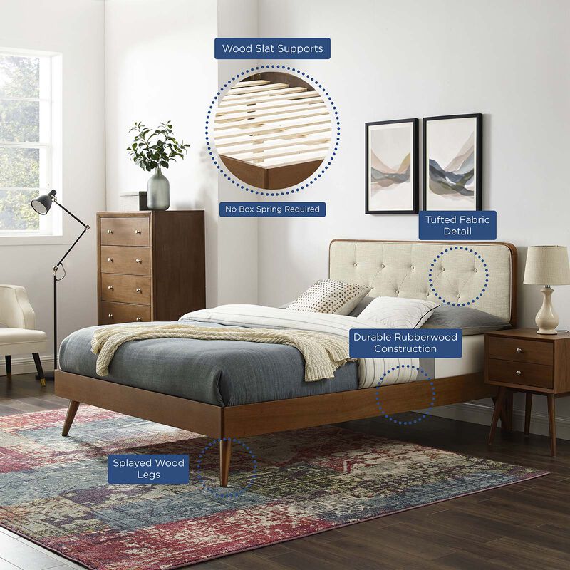 Modway - Bridgette King Wood Platform Bed with Splayed Legs image number 9