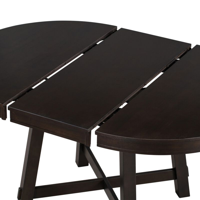 Hoswos Farmhouse Extendable Round Dining Table image number 4