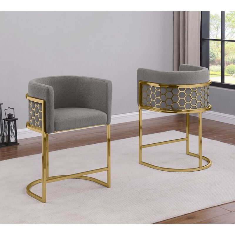 Best Quality Furniture Best Quality furniture Dark grey with gold barstool, Set of two