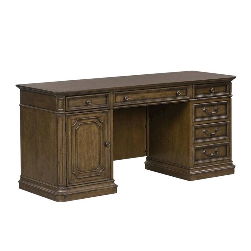 Liberty Furniture Traditional Antique Toffee Credenza with Wood Veneers and Spacious Storage image number 0