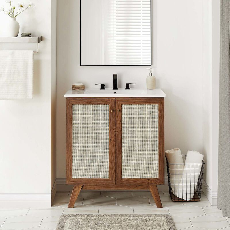 Modway EEI-6587-WAL Soma 30&rdquo; Bathroom Vanity Cabinet (Sink Basin Not Included), Walnut image number 9