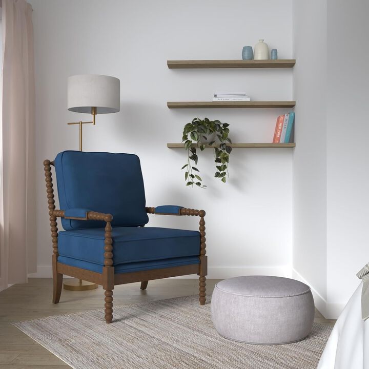 Traditional Wyndham Occasional Chair in Royal Blue Velvet