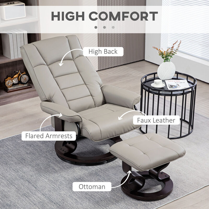 Hivvago Recliner Chair with Ottoman and High Back image number 5
