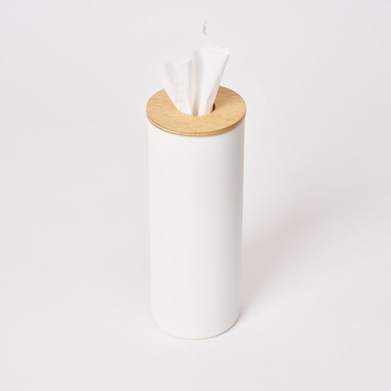 Round Tissue Case - Steel + Wood image number 0